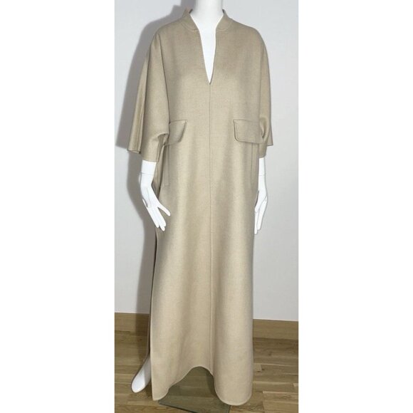 $2,268 MAX MARA Womens Long Overcoat Slit Camel Hair Maxi Dress Us 10 Beige Tan - Picture 8 of 16